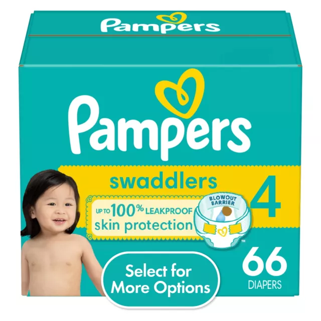 Pampers Swaddlers Diapers, Size 4, 66 Count (Select for More Options)