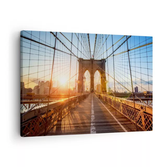 Impression sur Toile 70x50cm Tableaux Image Photo New York pont Art Decoration