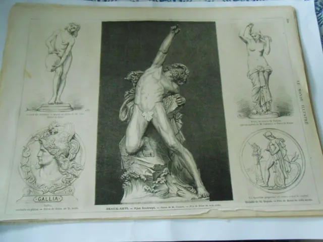 1872 Engraving - Ajax Fine Arts Lightning Stripped Statue