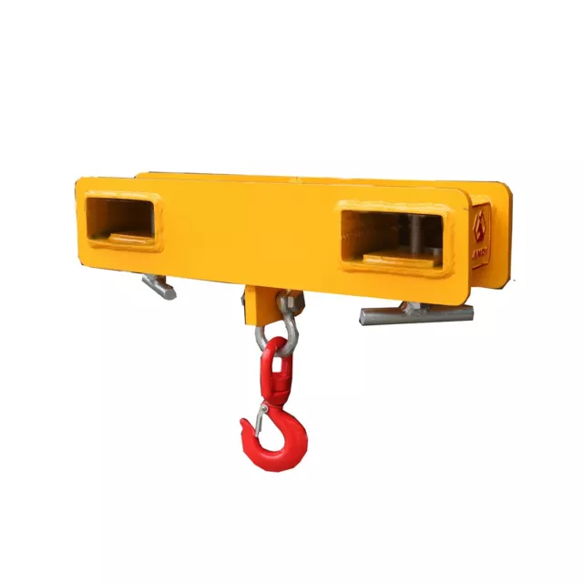 Landy Attachments Forklift Lifting Hoist Hook, Yellow Forklift Mobile Crane