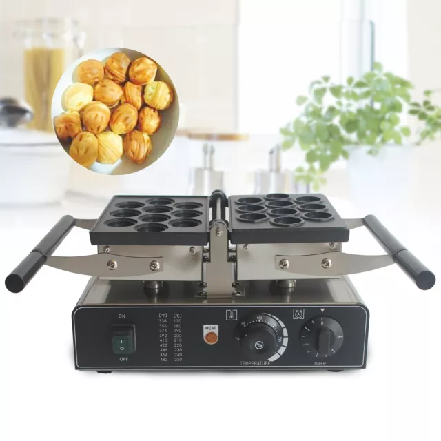 10PC Commercial Waffle Maker Nonstick Electric Walnut Waffle Sweet Cake Machine