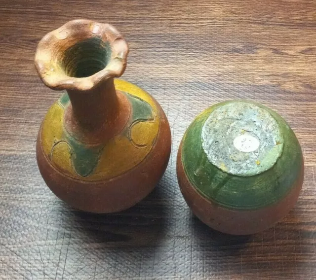Artisan Spirit Mexican Pottery Vases Decor 10" and 6" Set of 2
