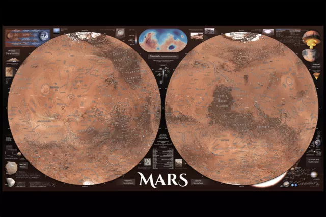 Poster, Many Sizes; Map of Mars