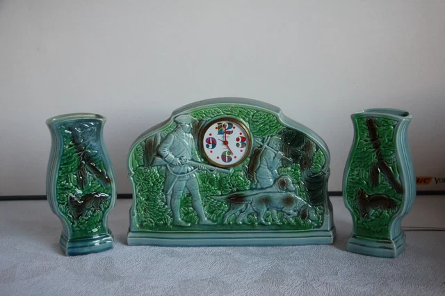  Barbotine Faïence Et Céramique De Sarreguemines Parure De Cheminée Art Déco 
