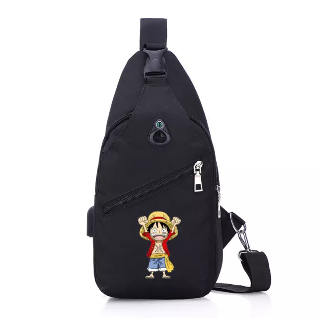 Men Chest Bag Anime One Piece Monkey D Luffy Shoulder Bag Sling Satchel Backpack