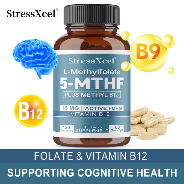 L METHYLFOLATE 5 Mthf Plus Vitamin B12 Supports Mood Cognition Nerve ...