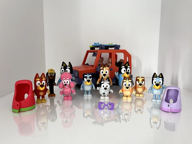 BLUEY HEELER FAMILY 4WD Vehicle Playset Car & Extra figures Bundle £44. ...