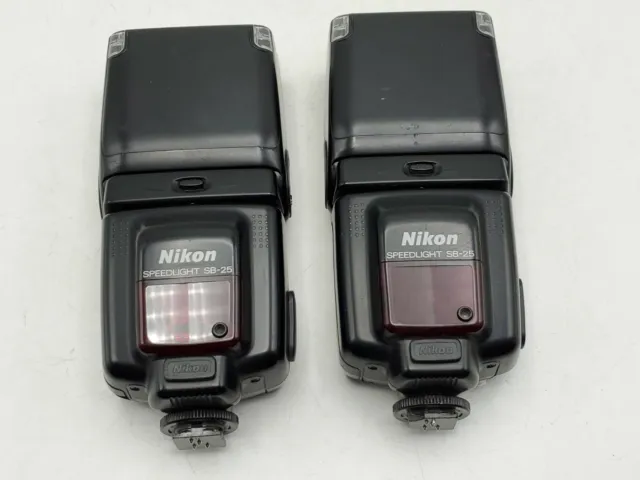 Lot of 2 Parts/Repair Nikon Speedlight SB-25 Camera Shoe Mount Flash Units *READ