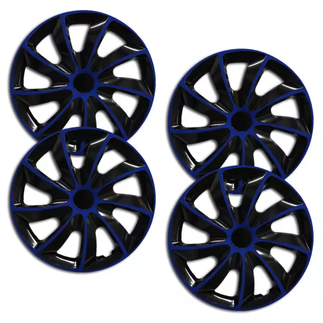 Enjoliveurs, Décoration pour Roues Turbo Universel 16“ Pouces Noir Bleu 4 Pièce