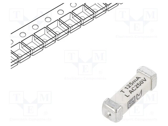 Fusible 250VAC 125mA SMD Céramique Sécurité : Schmelz 125VDC