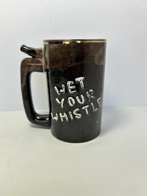 VINTAGE WHISTLE FOR Your Beer/Wet Your Whistle Pottery Small Beer Mug 5 ...
