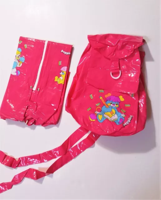 POPPLES 💟 impermeabile e zainetto antipioggia vintage 80 nuovi AUGURI MONDADORI