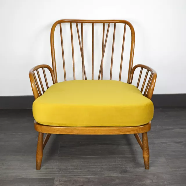 Velvet Replacement Cushions for Ercol 766 Jubilee Armchair Luxury Mustard Yellow