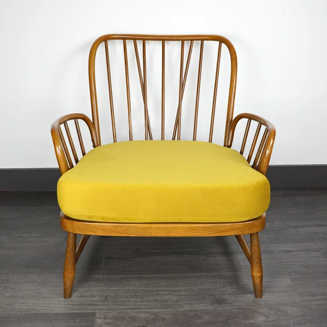 Velvet Replacement Cushions for Ercol 766 Jubilee Armchair Luxury Mustard Yellow