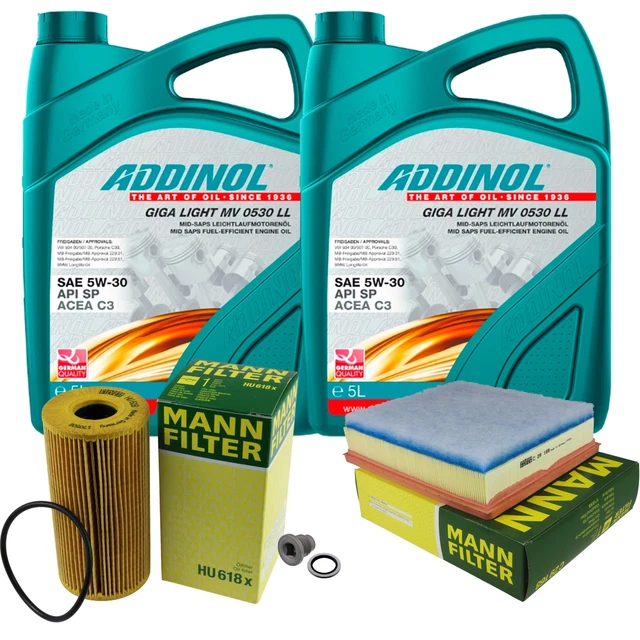 MANN CONTROLLO SET 10L Addinol Giga Luce Mv 0530 Ll 5W-30 per Filtro ...