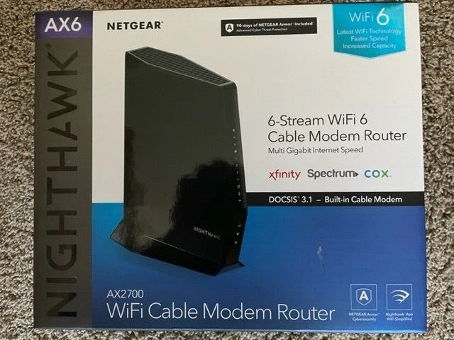 Netgear AX6 Nighthawk AX2700 Wifi Cable Modem Router CAX30
