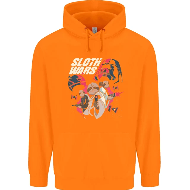 Felpa con cappuccio Sloth Wars divertente parodia TV e film da uomo 80% cotone 11