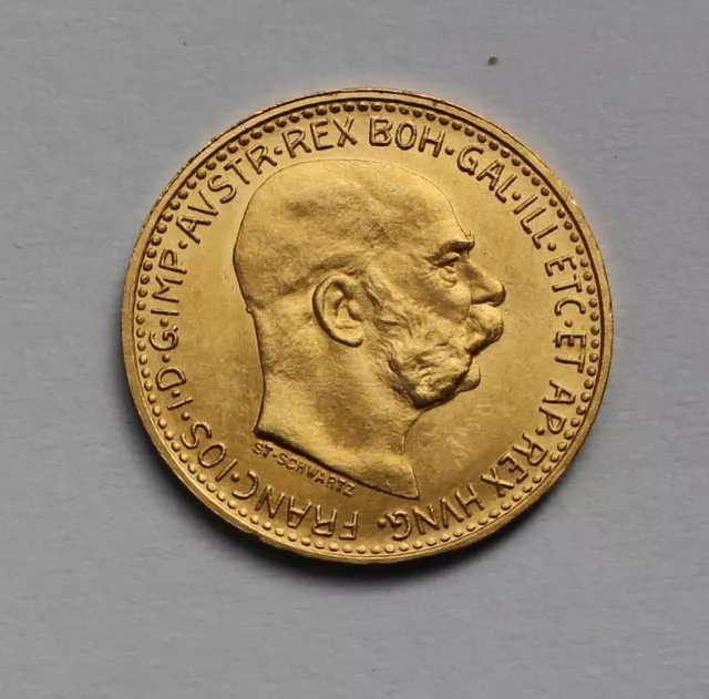 Garantiert! 10 Corona/Kronen Franz Joseph I Österreich 1912 Gold