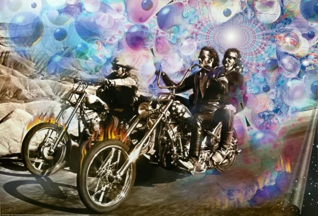 Easy Rider Movie Poster (61X91Cm) New Print Art Motorbike Psychedelic Trippy