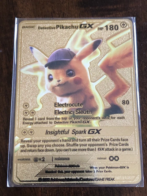POKEMON DETECTIVE PIKACHU GX Gold Metal Pokemon Card $11.00 - PicClick