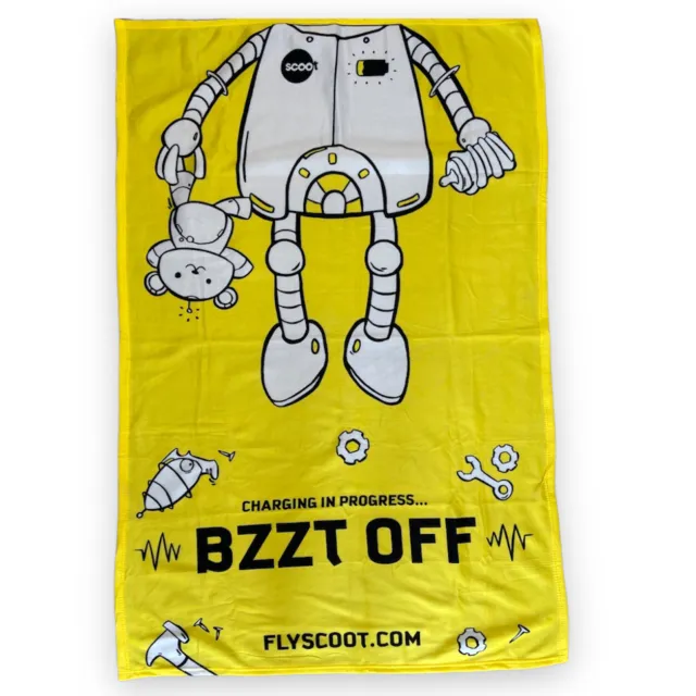 The Scoot Blanket Charging In Progress BZZT OFF Fly Scoot Airline Plane Like New