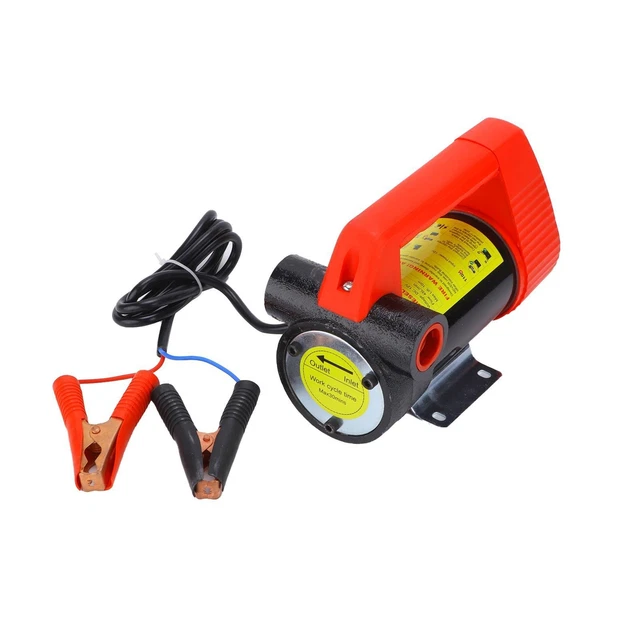 Portable Heavy Duty 12V Diesel Fuel Transfer Pump for Vehicles - Cast Iron