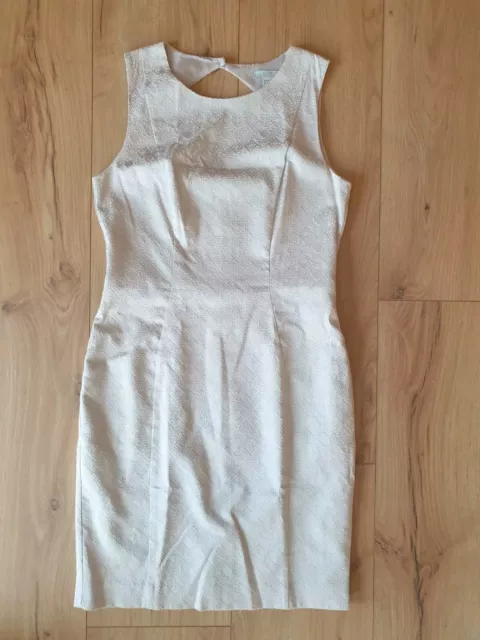 Etuikleid Kleid beige H&M Gr. 38 "schöner Rücken" zart gemustert