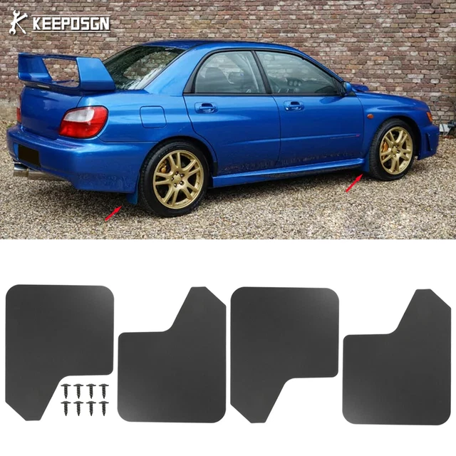 KEEPDSGN 4X Wide Rally Mud Flaps Splash Guards For Subaru Impreza WRX STI