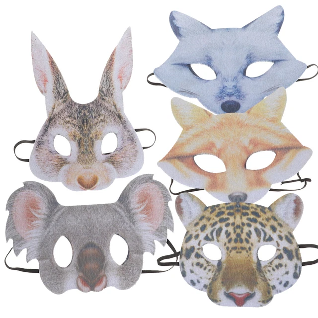 5 Pcs Halloween Mask Prop Costume for Men Animal Face
