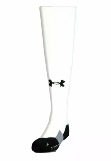 Under Armour Kids White Black OTC Nylon Global Football Soccer Socks Size L(1-4)