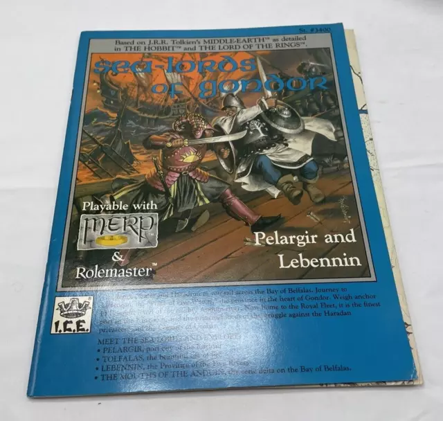 I.C.E. Sea Lords of Gondor ☆ #3400 1987 MERP  ☆ 2nd edition ☆ With map ☆