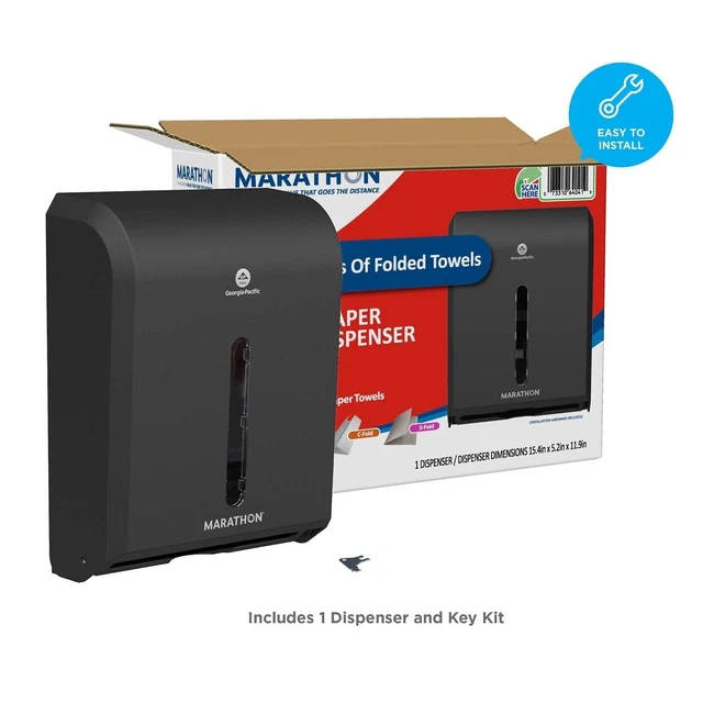 Marathon Combo Folded Paper Towel Dispenser, Smoke ( FREE & FAST SHIPPING)