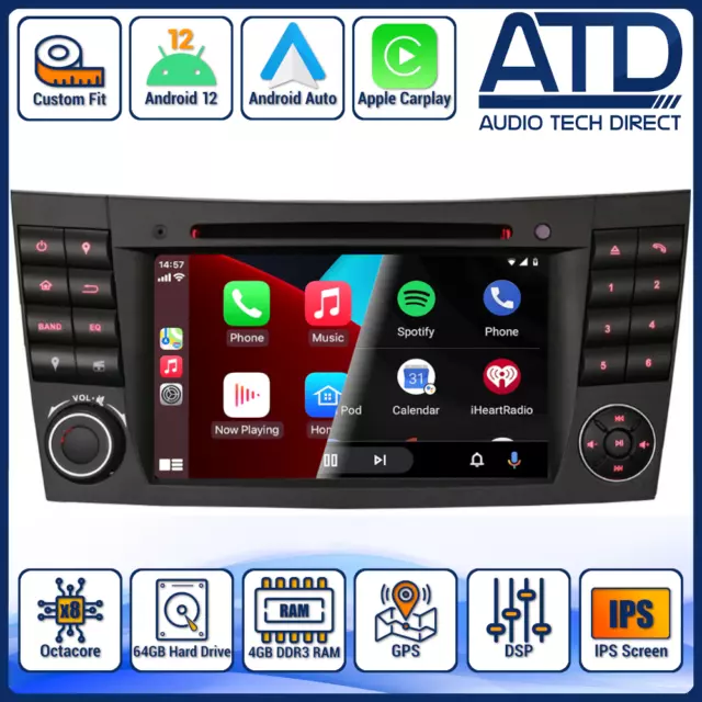 Android Radio pour Mercedes Classe E W211 Auto Carplay GPS DAB BT Sat Nav de