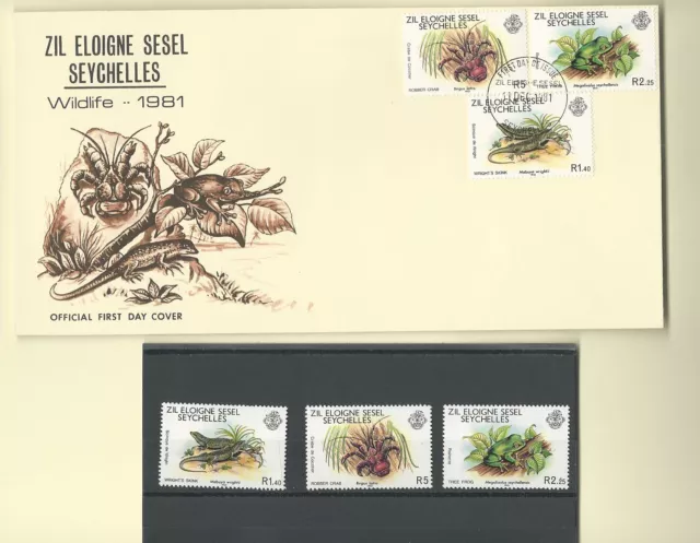 Seychelles  Zil Eloigne Sesel 1981 Official Fdc & Mnh Sc 30-32 Wildlife Freeship