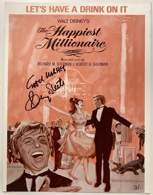 Tommy Steele signiertes Autogramm Notenblatt Walt Disney glücklichster Millionär 1967