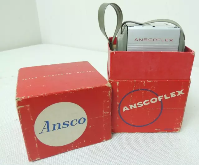 Vintage Camera Ansco Anscoflex 1950’s In Original Box Gray Untested Read Notes