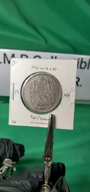 Monaco 1947 Brilliant Uncirculated 20 Francs