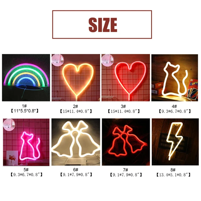 Creative LED Music Shape Neon Night Light Battery USB Table Night Lamp Christmas Gift For Kids Rooms Bedroom Party Decoration