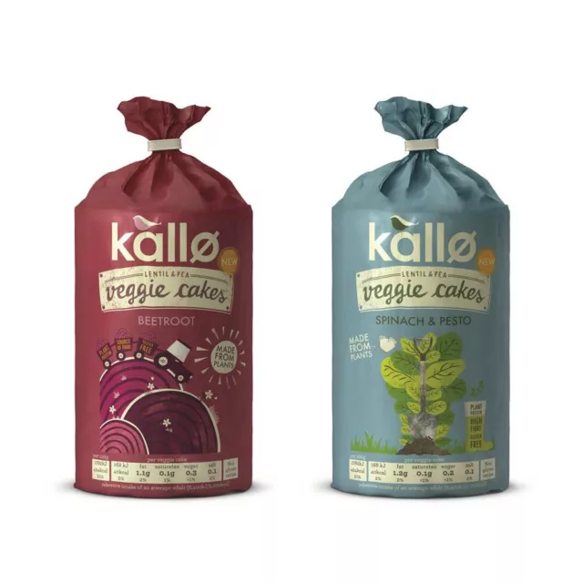 Kallo Veggie Cakes Mixed Pack (Beetroot + Spinach & Pesto)