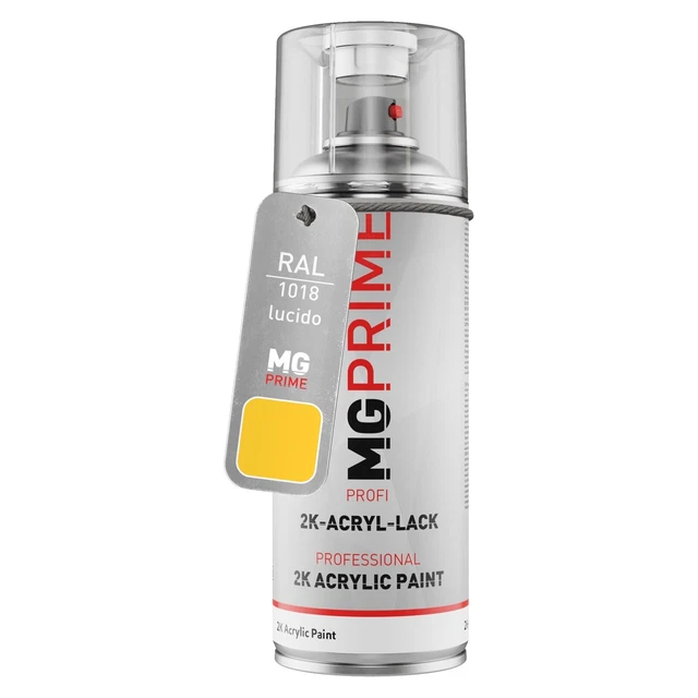 RAL 1018 Giallo zinco Zinc yellow lucido Bomboletta spray con acrilico 2K 400 ml