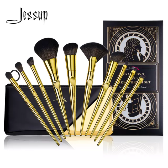 Jessup Makeup Brushes Set Powder Foundation Blush Eyeshadow with Cosmetic Bag UK