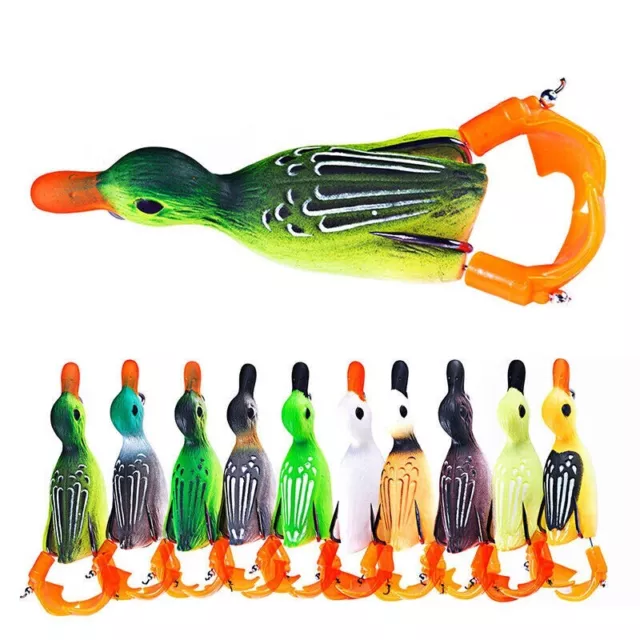 3PCS Topwater Frog Lure 9cm Bass Trout Fishing Lures Soft Swimbait Floating  Bait 