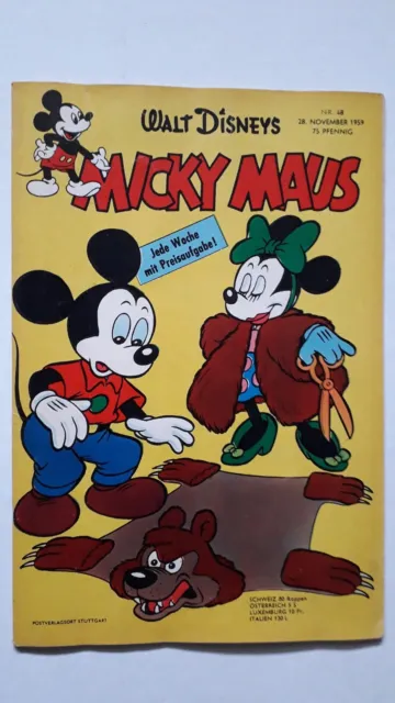 Micky Maus Nr.48 vom 28.11.1959 mit MMK-Zeitung, Sammelbild - ORIGINAL COMICHEFT