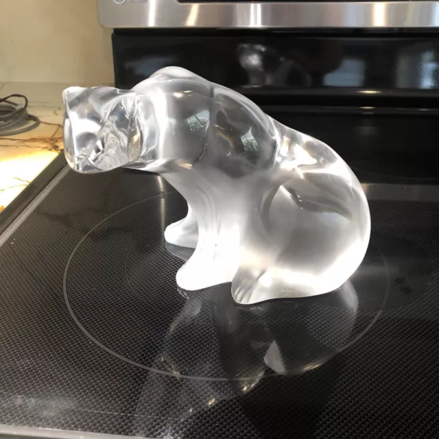 Lalique Crystal Polar Bear French Art Glass Sculpture Figurine #11637~EXQUISITE~