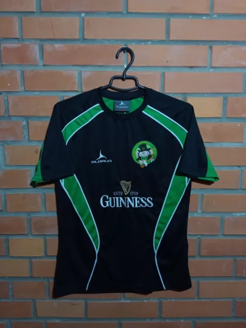 Camicia da rugby Drunken Leprechaun Sevens odore maglia nera da uomo taglia S