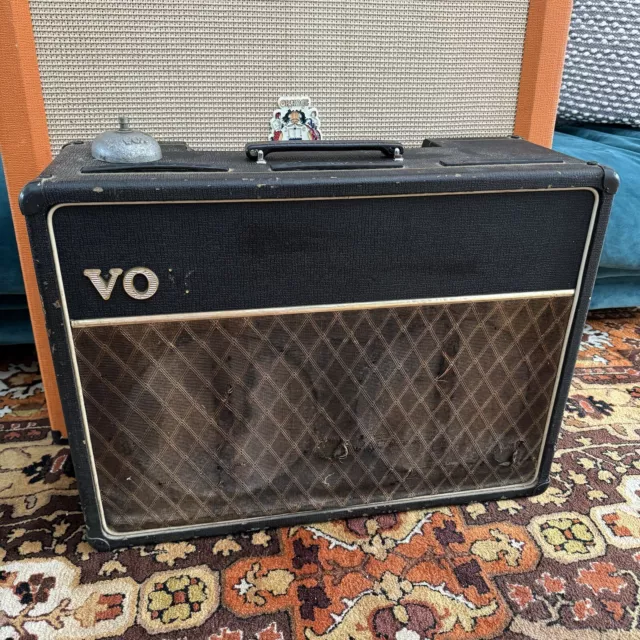 Vintage 1964 Vox AC10 grau Top 2x10 Ventilverstärker Combo *1960er Jahre * mit Pedal