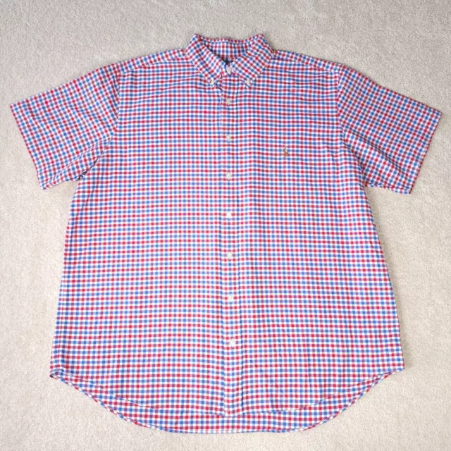 Polo Ralph Lauren Shirt Mens 1XB Big Short Sleeve Plaid Oxford Gingham Casual