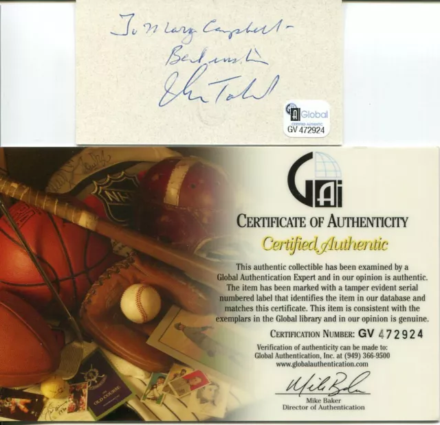 John Toland Pulitzer Prize Historian Author Signed Autograph Business Card COA