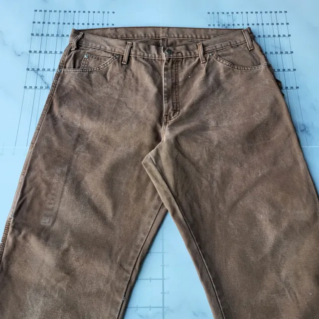Dickies Pants Size 36x29 Brown Duck Relaxed Carpenter Cargo Work Canvas