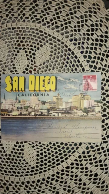 WWII San Diego, CA, Double Sided Postcard, Navy Planes, Ships, Longshaw Card Co.